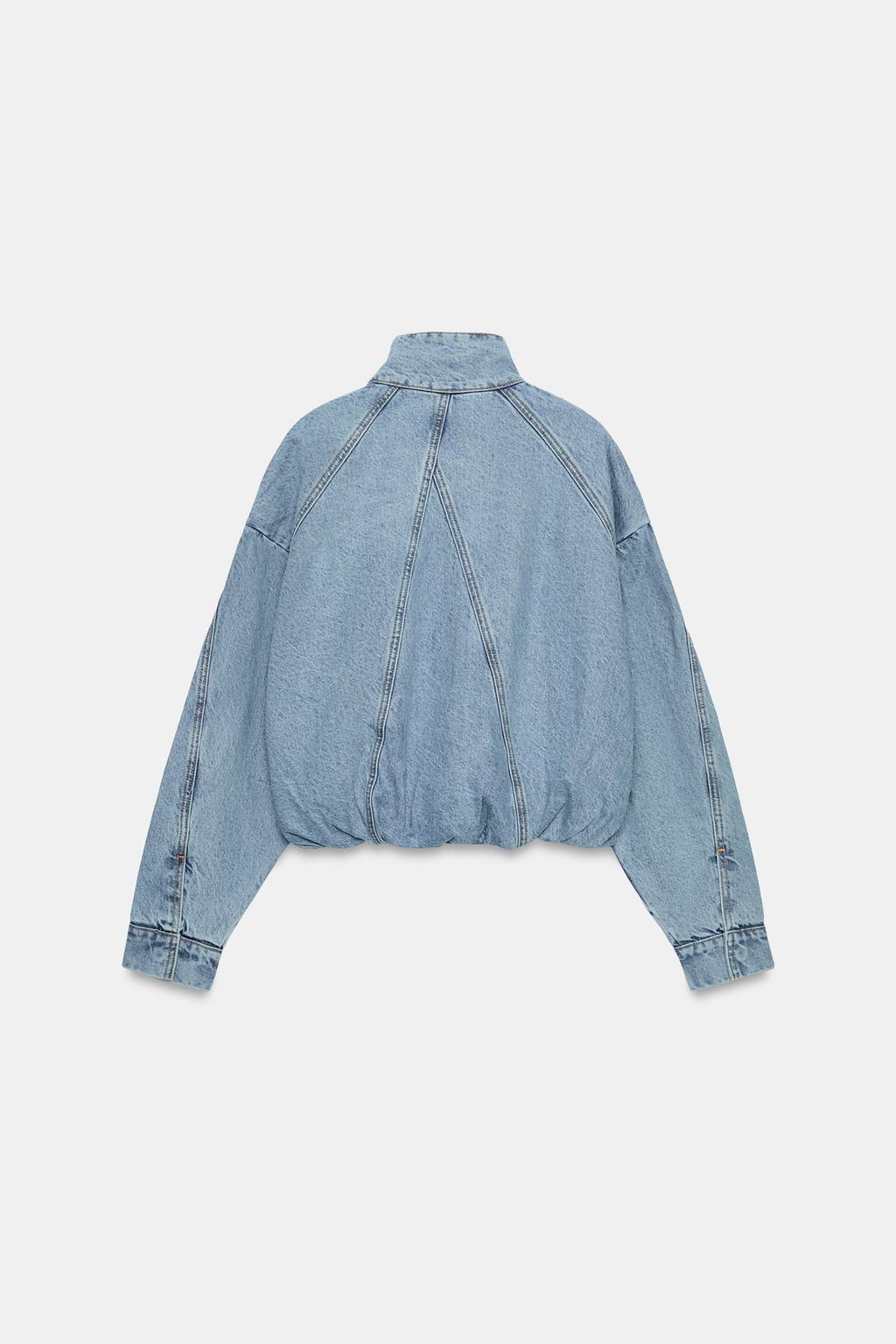 Blouson Bomber en Denim Z1975 à Col Montant (3)